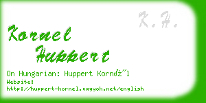 kornel huppert business card